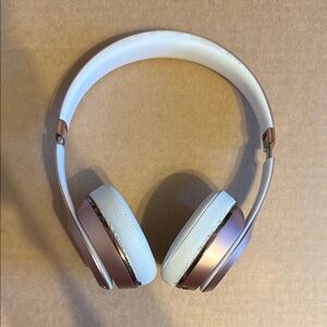 Rose Gold and White Wireless Headphones